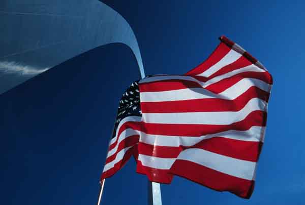 Arch and American Flag