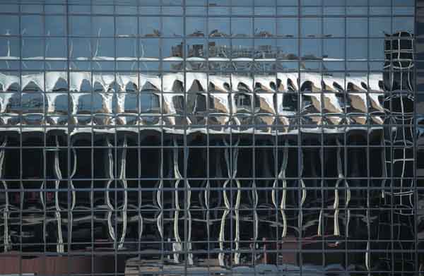 Reflection of Busch Stadium